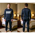 Bonbon Erkek Pamuklu Füme Renk Pijama Takımı AL002