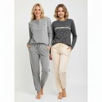 BONBON Kadın Pamuklu 2 Adet 2'li Pijama Takımı BB2212