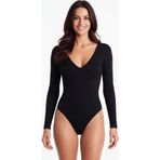 Bonbon Kadın Uzun Kollu Pamuk Kumaş Siyah Body BB2168