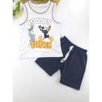 Bonboner Kids Erkek Çocuk Şort Sıfır Kol Tişort Ikili Takım Looney Tunes Baskılı Kırmızı Mavi Renk - 8 Yaş - 00404 Mavi