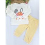 Bonboner Kids Kız Bebek / Çocuk Ikili Gündelik / Eşofman / Pijama Takımı Tavşan Baskılı - 18 Ay - 00Sarı