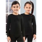 Bonbonetti Chocolate Baby&Kids Erkek Çocuk 2005 Kışlık Termal Uzunkol Fanila Siyah Yumuşak ve Esnek İçlik