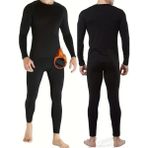 Bonbonetti Unisex Siyah Alt Üst Takım Termal Içlik Bere Hediyeli - XL