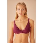 Boncuk Detaylı Üçgen Bikini Üst