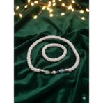 Boncuk El Örgüsü Kolye ve Bileklik Set - Beyaz