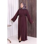 Boncuk Işlemeli Tam Boy Ferace 7894 Bordo - 46
