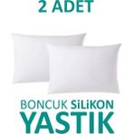 Boncuk Silikon Yastık 2'li 50X70 cm 900 Gram Silikonlu Elyaf Dolgulu Beyaz Antibakteriyel Yastık - Çok Renkli