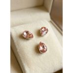 Boncukcu Abla 13X18MM Delikli Damla Kesim Kasalı Kristal Cam Taş - Pembe (20 Adet) - Dikmeli Boncuk