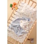Bondberro Bebek ve Çocuk Uyku Seti 80 X 130 CM ( Battaniye , Lastikli Çarşaf ,Yastık Kılıfı ) %100 Pamuk (Panda) - Mavi