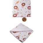 Bondilolly Pamuk Desenli Polar Bebek Battaniye - 60 x 110 cm - Krem