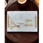 Bonding Gold Beyaz Söz Tepsisi GRİ