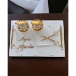 Bonding Gold Beyaz Söz Tepsisi Kırmızı