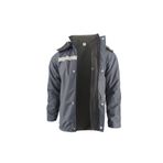 Bondit Polarlı Gri Reflektörlü Kapüşonlu Iş Montu Metalik Gri-3XL