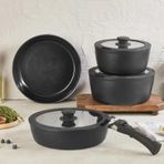Bondy Amercook Seramik 8 Parça Black Tencere Seti