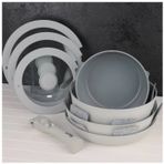 Bondy Amercook Seramik 8 Parça Grey Tencere Seti