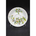 Bone China Yeşil Çiçekli Duble Kahve Fincanı Tabağı 12.5 cm