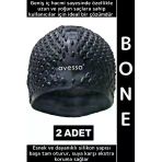 #Bone Esnek Yumuşak Silikon Havuz Deniz Yüzme Kulağa Su Geçirmez Büyük Beden Saç Bonesi 2 Adet