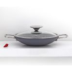 Bonera Cam Kapaklı Pro Plus Granit Braising Tava - 20 cm - Gri