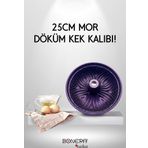 Bonera Desenli 25Cm Döküm Mor Kek Kalıbı