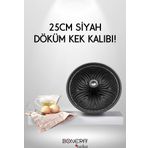 Bonera Desenli 25Cm Döküm Siyah Kek Kalıbı