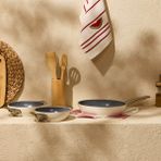 Bonera Evidea Kitchen Toscana Chef 3 Parça Seramik Tava Sahan Seti - Krem