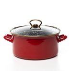 Bonera Kırmızı Emaye 22 cm Kızartma Tenceresi