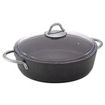 Bonera Siyah Granit Basık 28 cm Karnıyarık Tenceresi