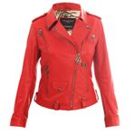 Bonesmen Biker Pudra Pembe Metal Bones Deri Ceket