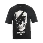 Bonesmen Yuvarlak Yaka Oversize Parlak Kuru Kafa T-shirt