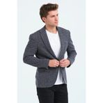 Bonesti Erkek Slim Fit Blazer Ceket Lacivert Beyaz