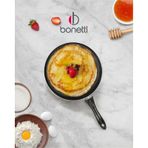 Bonetti Granit 30 Cm Krep Tavası Siyah-gold Yanmaz Yapışmaz Gözleme Tavası Siyah