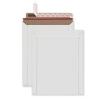 Bonfasvo Sert Postalar 30'lu Paket 23,5 x 29,8 cm Beyaz Kendinden Yapışkanlı Düz Kalın Kalın Karton Kraft Bükülmez Postalar Belge Fotoğrafları Resimler Kağıtlar Dosyalar CD için Soyma ve Mühür