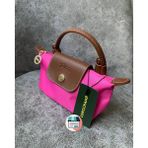 Bonheur Kadın Mini El Çantası Küçük Boy 20X13 cm Fermuarlı Hafif Günlük Çanta 19 Renk - Fuşya - Taba