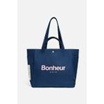 Bonheur N°4 Kanvas Çanta Dark Jean Kadın Tasarım 33 x 38 cm Dayanıklı Materyal ve Çift Kulp Özelliği - Mavi