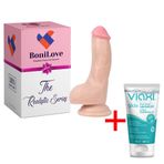 Bonilove 16 Cm Anal ve Vajinal Kullanıma Uygun Ten Dokusunda Yumuşak Realistik Dildo+Kayganlaştırıcı