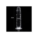 Bonilove Anal Ve Vajinal Kullanılabilen 18 Cm Yumuşak Şeffaf Jel Dildo