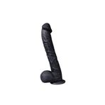 Bonilove Dildo Büyük Boy Kalın Damarlı Realistik Siyah Penis 33 Cm