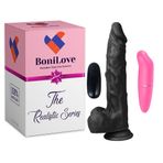 Bonilove Dünyaca Ünlü Marka Olan 21 Cm 10 Frekanslı Realistik Titreşimli Dildo+Mini Vibratör