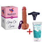 Bonilove Dünyaca Ünlü Marka Olan 22 Cm Hans Çift Katmanlı Realistik Titreşimli Yapay Dildo+Jel