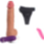 Bonilove Extra Gerçekçi 21 cm Belden Bağlamalı Realistik Penis+Mini Vibratör