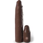 Bonilove Fantasy Extension Elit Kumandalı Titreşimli Esmer 22 Cm Uzatmalı Silikon Penis Kılıfı