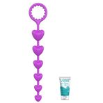 Bonilove Kalp Şekilli Anal Zevk Boncukları +Jel 23 Cm