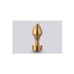 Bonilove Pürüzsüz Dokuya Sahip Gold Metal Orta Boy Taşlı Anal Kullanıma Uygun Anal Plug