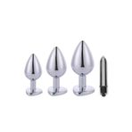 Bonilove Şık Tasarıma Sahip Kalp Desenli 3 Farklı Boyutta Metal Anal Plug Seti