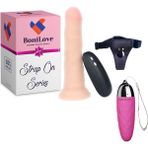 Bonilove Strap On Series 20 Modlu Titreşim Belden Bağlamalı Penis+Mini Vibratör