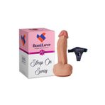 Bonilove Strap On Series Borg Ultra Yumuşak Çift Katmanlı 20 cm Kemerli Penis Dildo