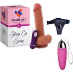 Bonilove Strap On Series Hansen 21 cm Titreşimli Belden Bağlamalı Penis+Mini Vibratör