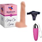 Bonilove Strap On Series Kaier Gidip Gelmeli Belden Bağlamalı Realistik Penis+Mini Vibratör
