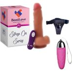 Bonilove Strap On Series Victor 20 cm Titreşimli Ultra Yumuşak Belden Bağlamalı Penis+Mini Vibratör