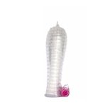 Bonilove Titreşimli Tırtıklı Şeffaf Penis Kılıfı-Pembe